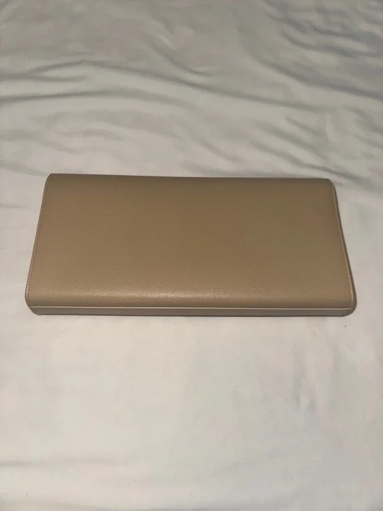 Saint Laurent Beige Leather YSL Monogram Clutch with Gold Hardware - Picture 3 of 7